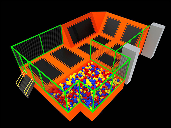 Simple design indoor trampoline park with foam pit